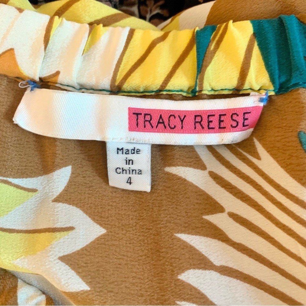 Tracy Reese strapless silk midi sunflower dress - Picture 3 of 3